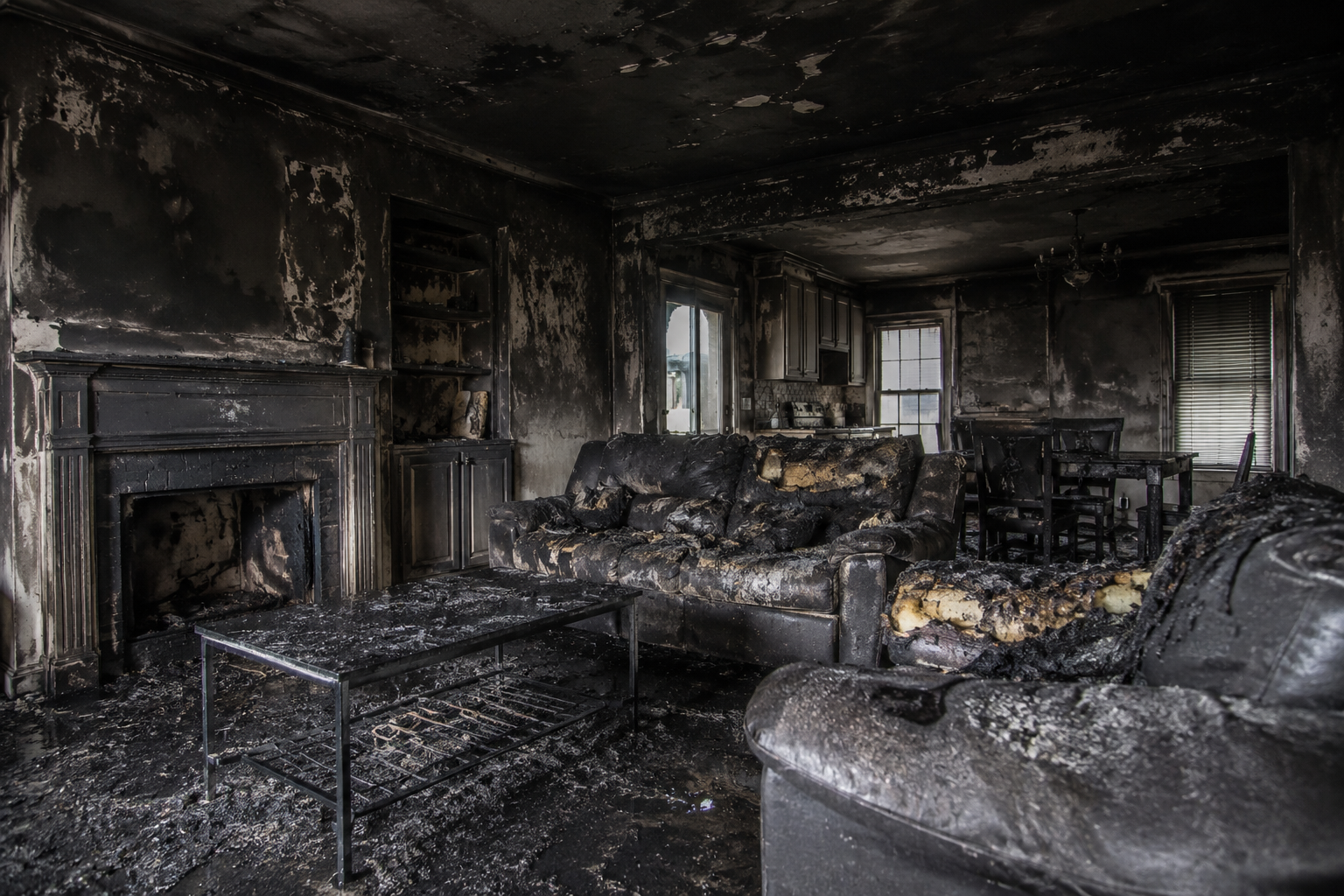 Fire and smoke damage restoration Gilbert AZ interior