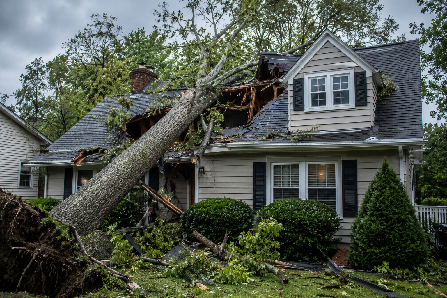 Storm damage roof restoration Gilbert AZ